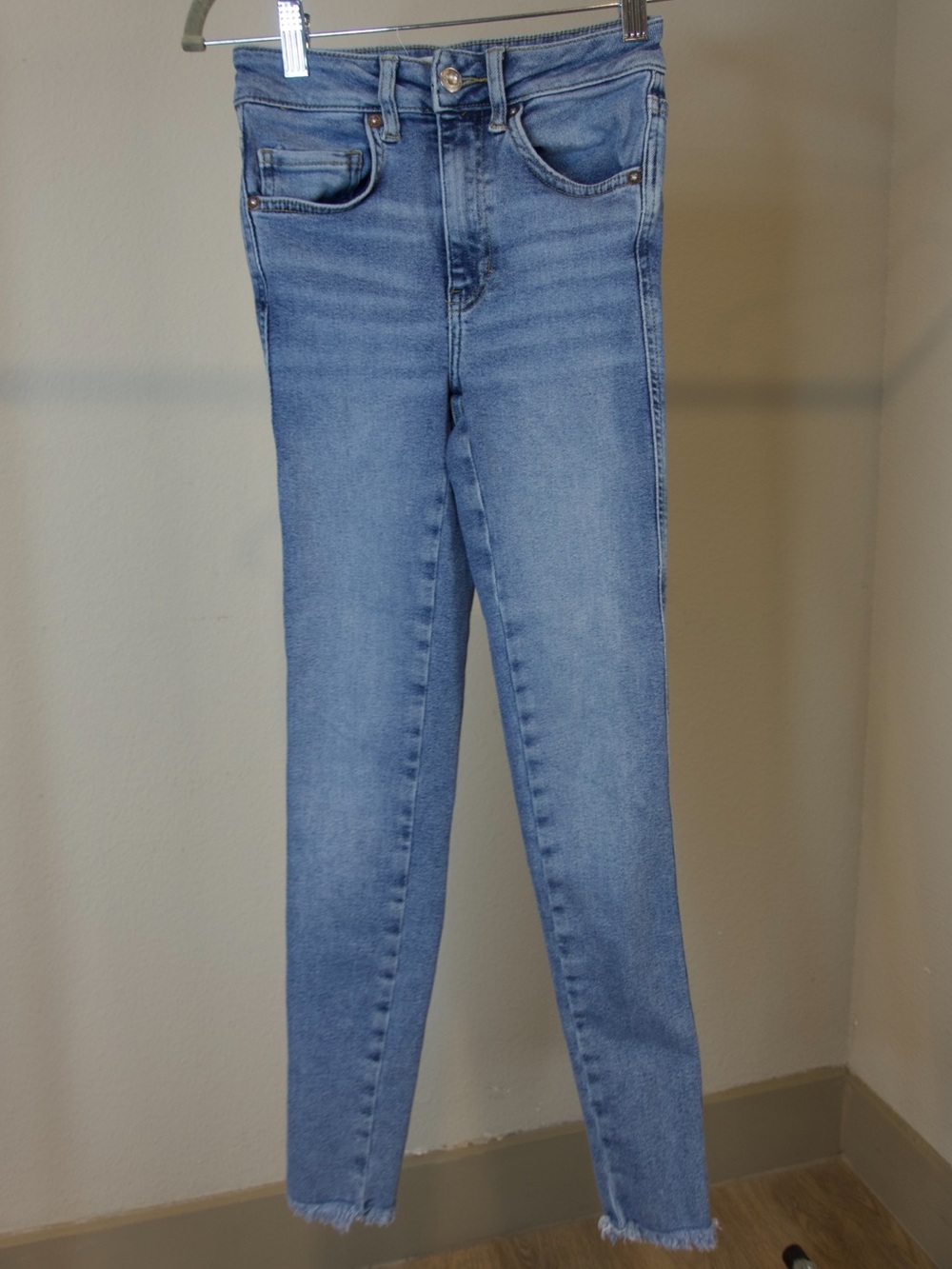We The Free by Free People High Rise Skinny Jeans with Raw Hem